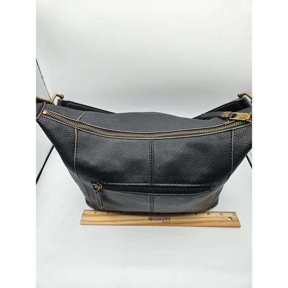 The Sak Women's Shoulder Bag Black Vegan Leather Zipper Pockets Medium - Picture 8 of 14